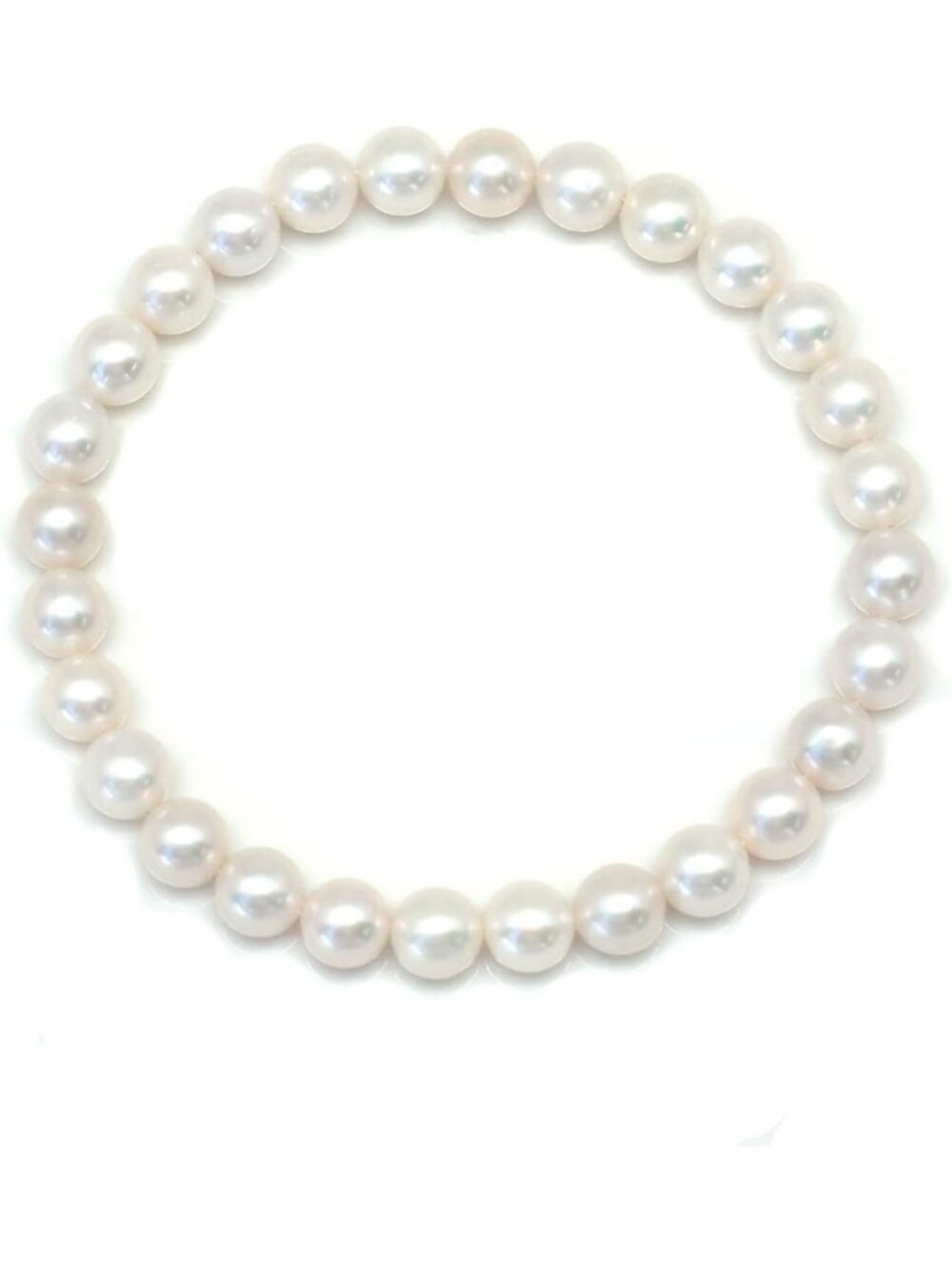 Elegant Freshwater Pearl Stretch Bracelet for Women - 6mm White Cultured Pearls